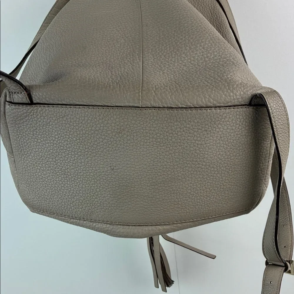 Kate Spade NY Wilder Grey Street Pebble Leather Drawstring Flap Backpack Leather